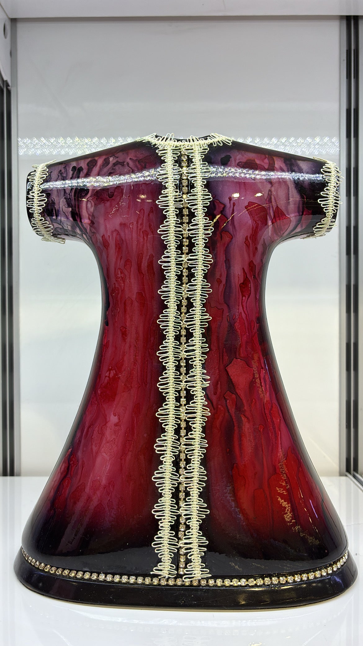 El Yapımı Cam Kaftan Biblo - Altın Sırmalı