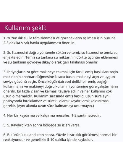 SU BAZLI VAKUMLU SİYAH NOKTA TEMİZLEME CİHAZI