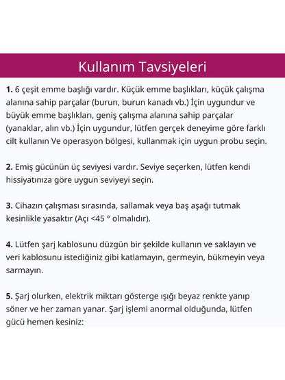 SU BAZLI VAKUMLU SİYAH NOKTA TEMİZLEME CİHAZI