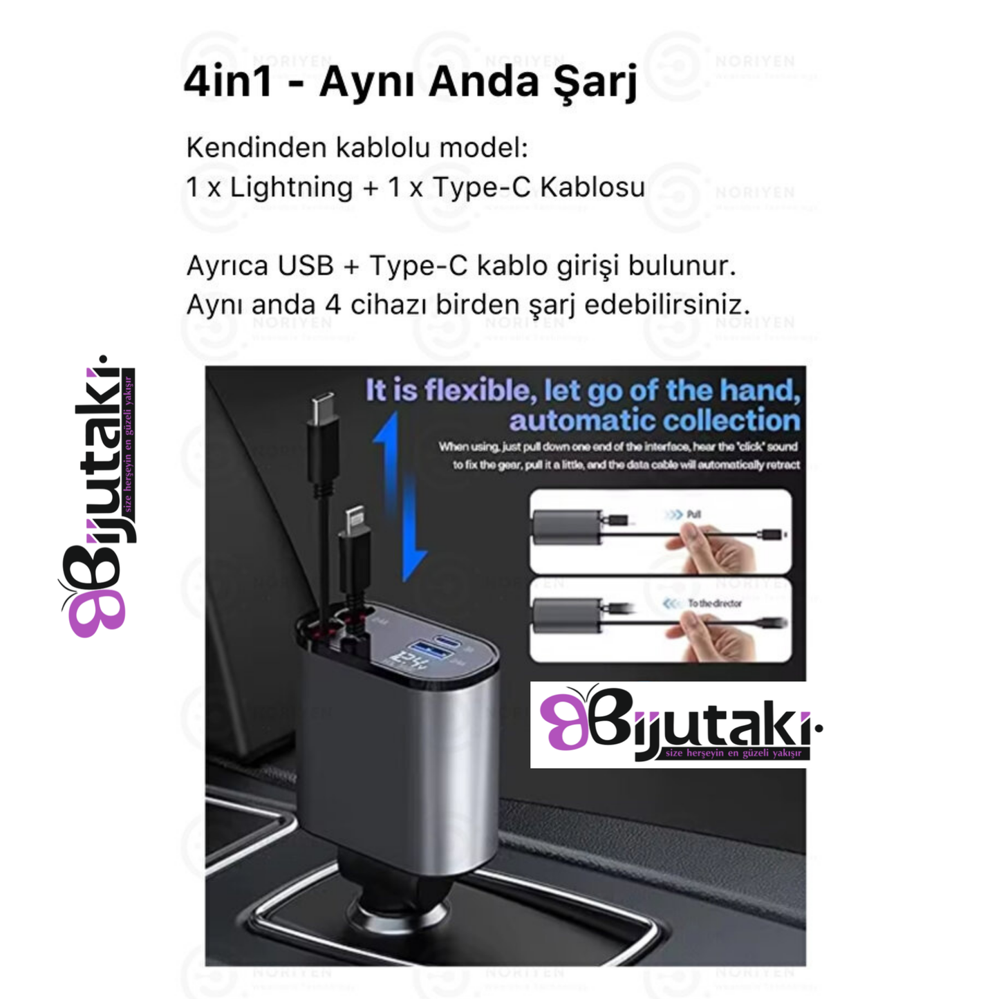 4 ÇIKIŞLI HIZLI ARAÇ İÇİ ŞARJ ALETİ
