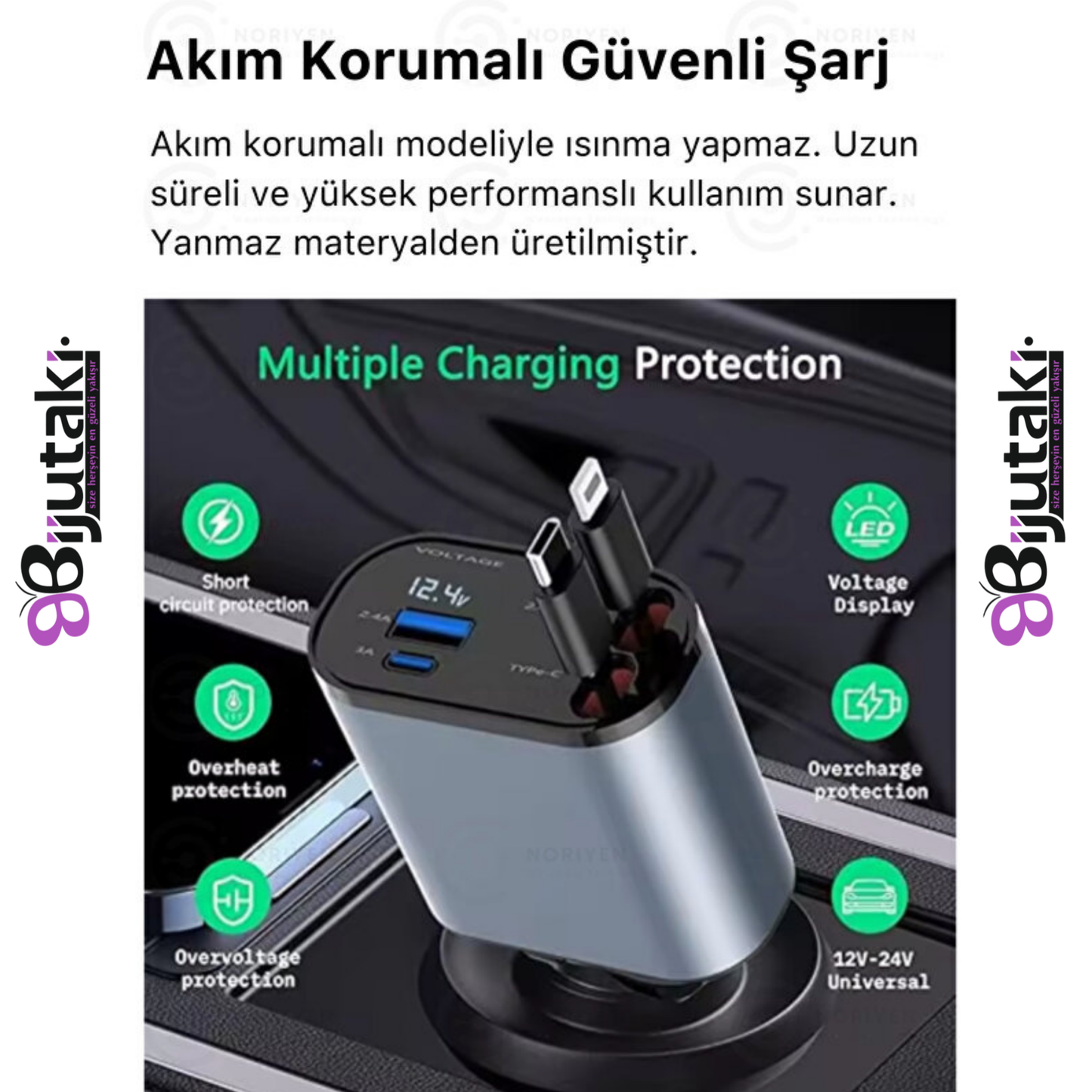 4 ÇIKIŞLI HIZLI ARAÇ İÇİ ŞARJ ALETİ