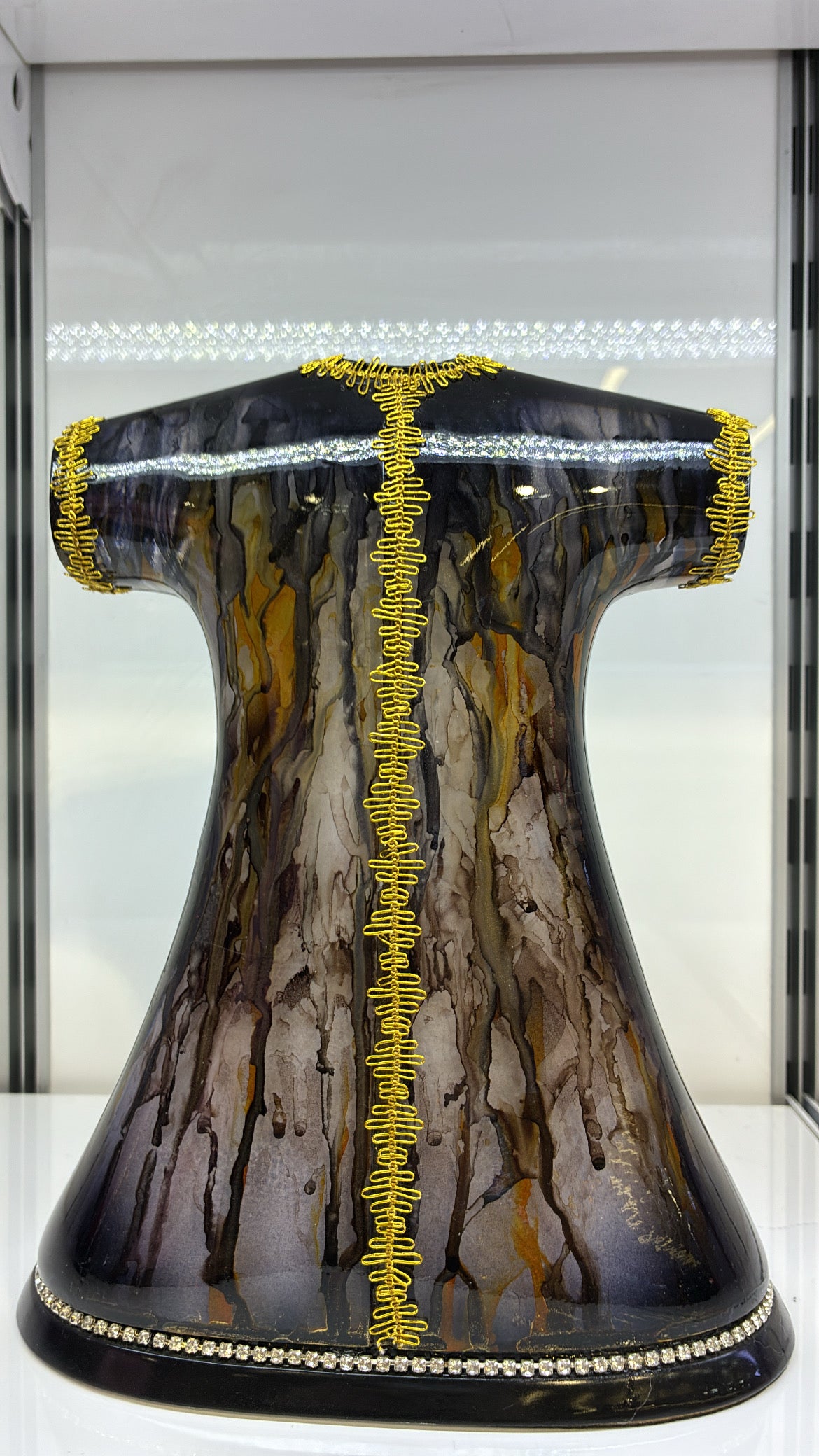El Yapımı Cam Kaftan Biblo - Altın Sırmalı