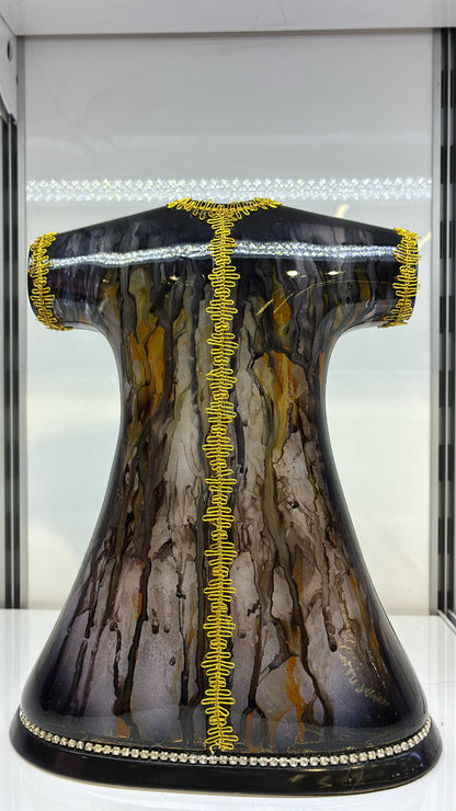 El Yapımı Cam Kaftan Biblo - Altın Sırmalı