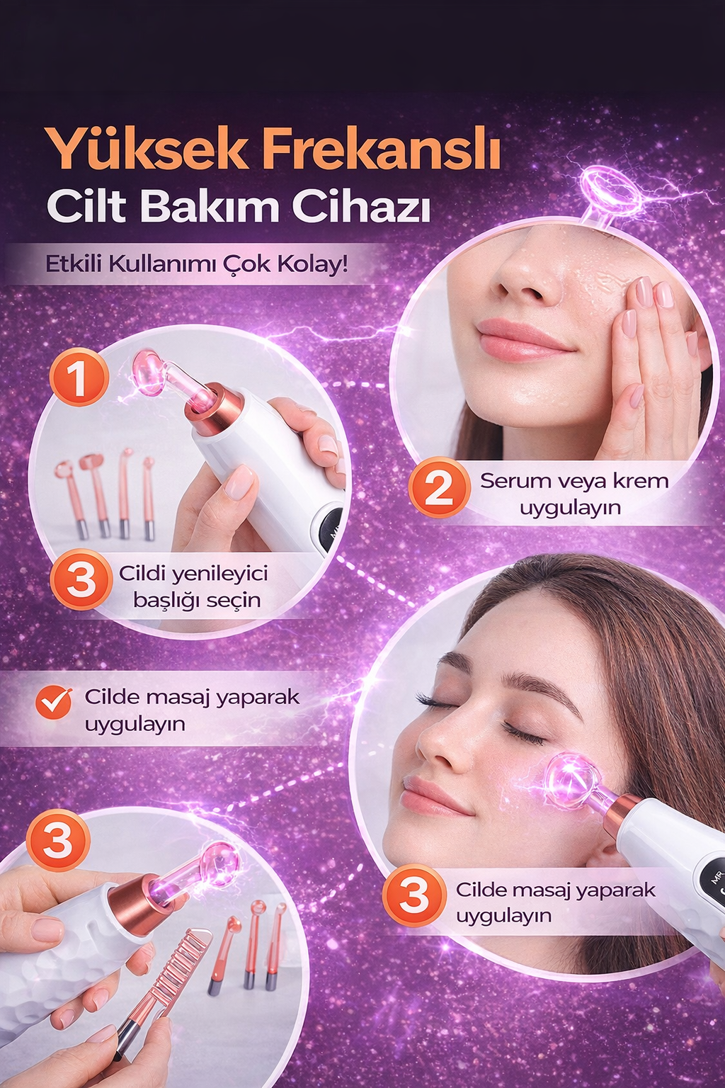 Yüksek Frekanslı Cilt Bakım Cihazı
