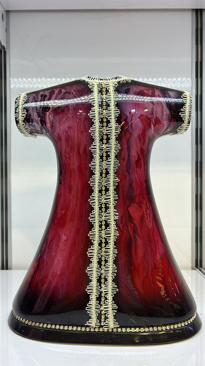 El Yapımı Cam Kaftan Biblo - Altın Sırmalı