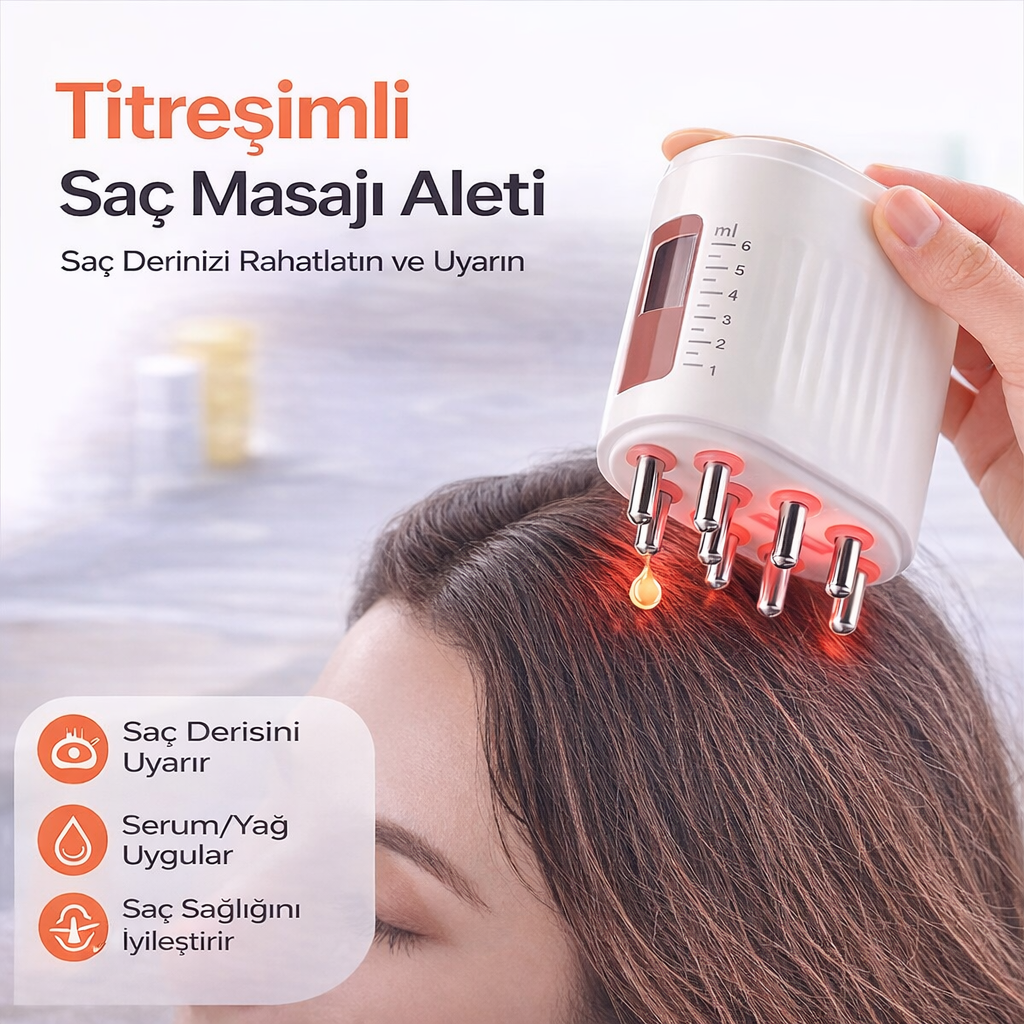 titreşimli saç serum tarağı
