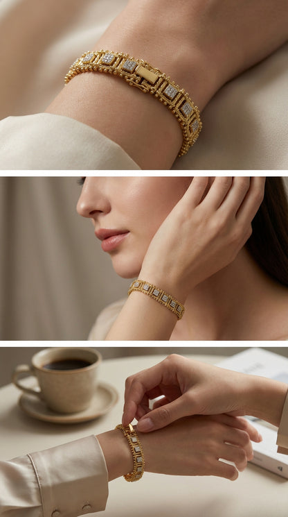 The Golden Track Ray Tasarımlı Gold Bileklik