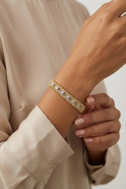 The Golden Track Ray Tasarımlı Gold Bileklik