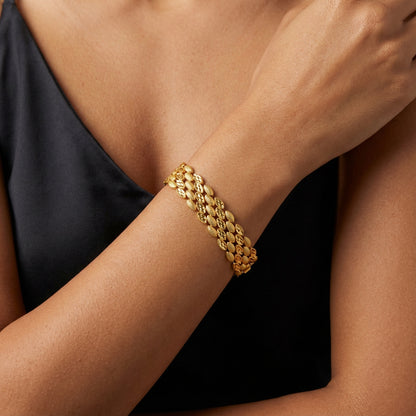 The Golden Gleam Dokulu Oval Bileklik