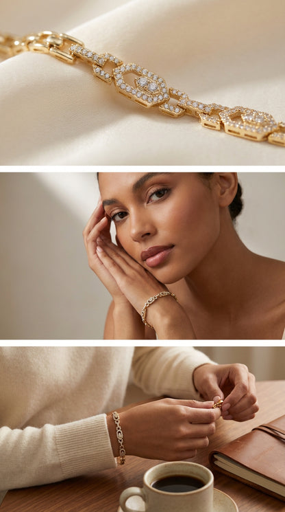 The Geo-Luxe Bracelet Geometrik Lüks Bileklik