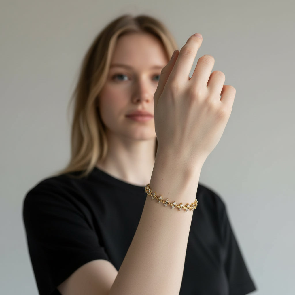 The Golden Marquise Markiz Taşlı Bileklik